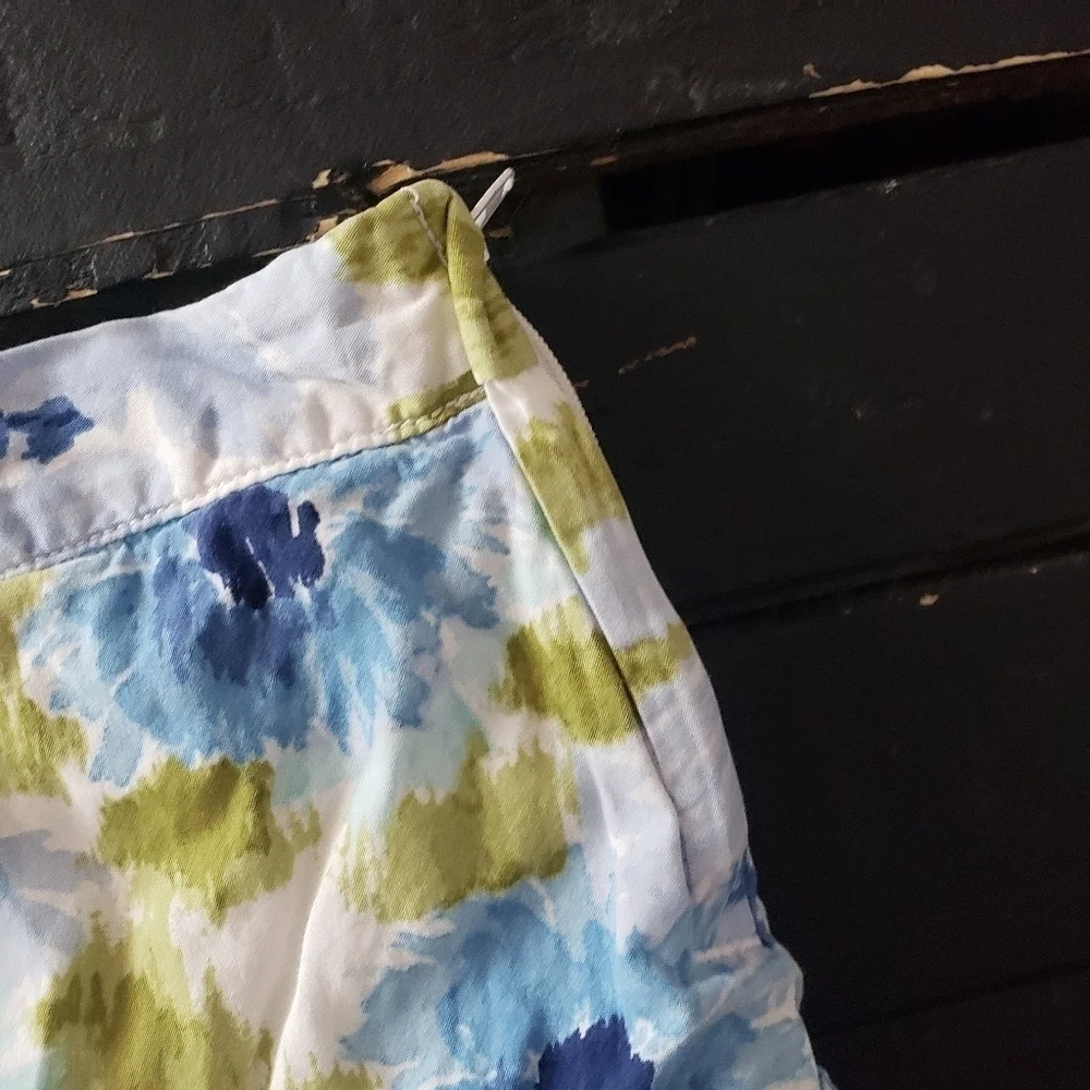 Gymboree Little Girls 6 Blue Green Watercolor Floral Ruffle Skirt